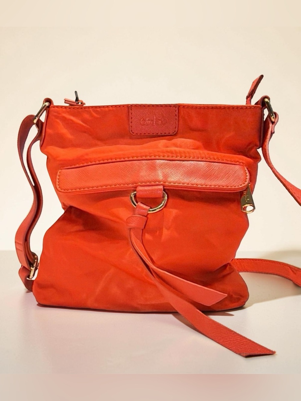 Co-Lab by Christopher Kon Nylon Crossbody Bag Orange Lightweight Travel Purse